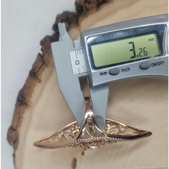 18k Gold Vermeil Over Sterling Silver Ornate Openwork Filigree Ring Sz 7 NWT - Picture 6 of 11